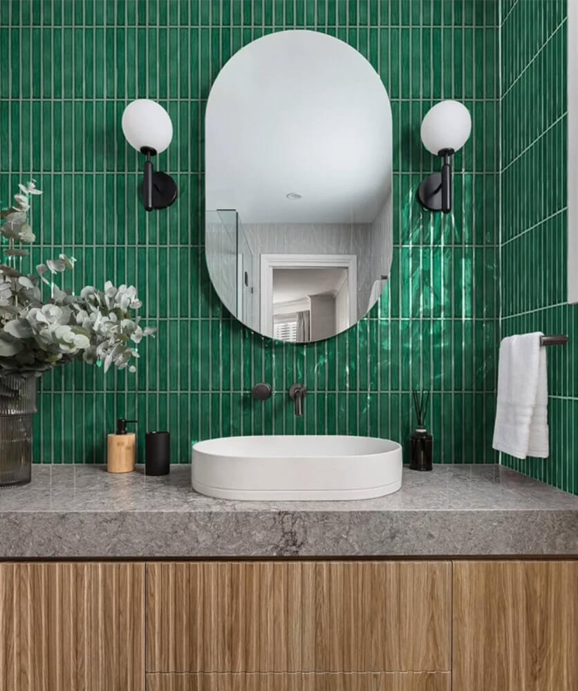 โมเสค TIMELESS TILES รุ่น PAINTIO 31 X 21.4 ซม. สีเขียว LEAVE GREEN ผิวเงา